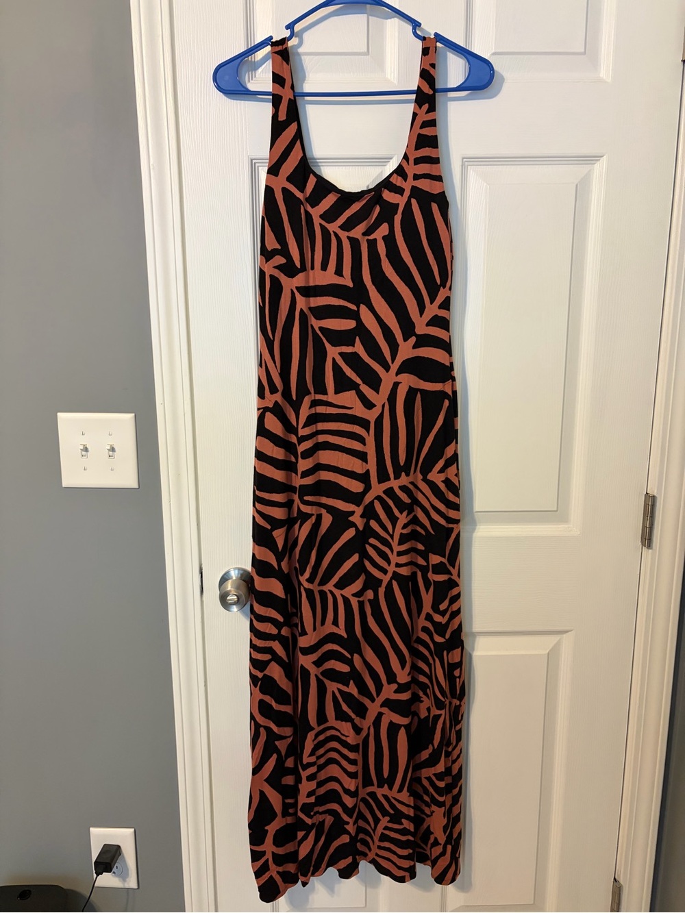 Soma built in bra maxi dress Black & pink Patterned Sleeveless XS